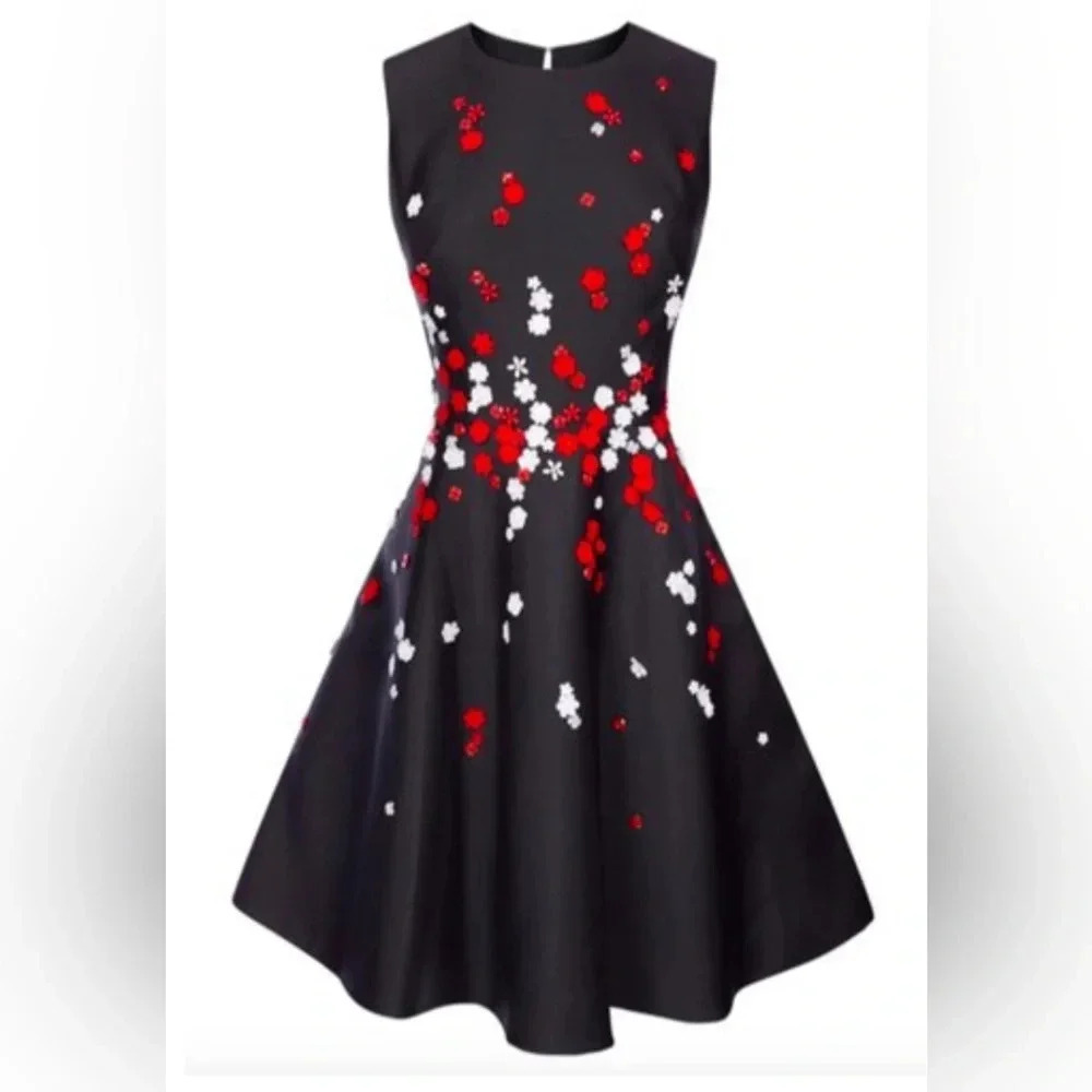 Karen Millen gorgeous floral beaded dress size 8.